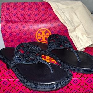 Tory Burch Miller Knotted Pave Sandals